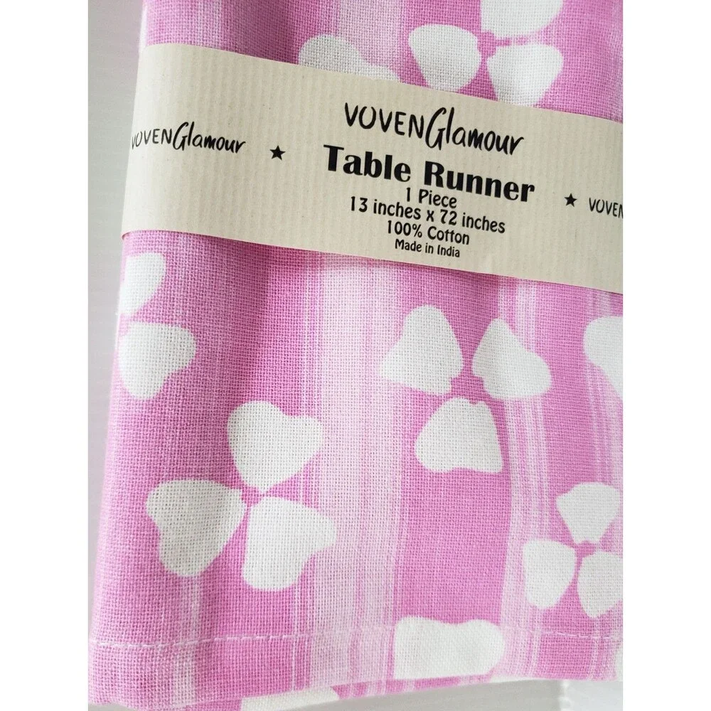 Long Cotton Fabric Printed Table Runner (13